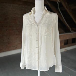 Sheer Women's White Buttondown by Express